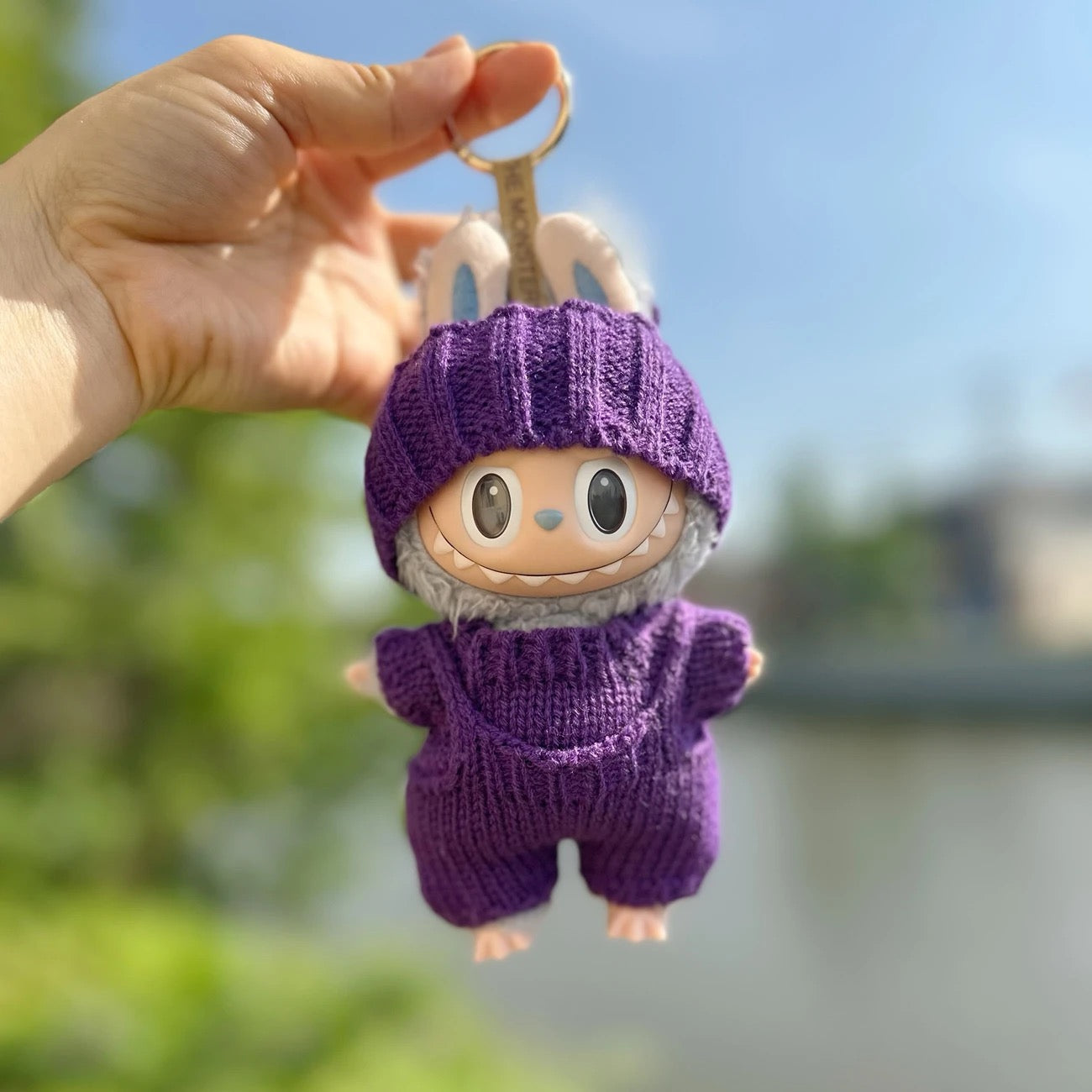 Labubu 17cm labubu keychain outfit for purple